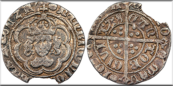 Henry VII half-groat (tuppence) coin